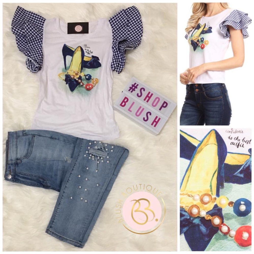 Fashion T shirt with pearls